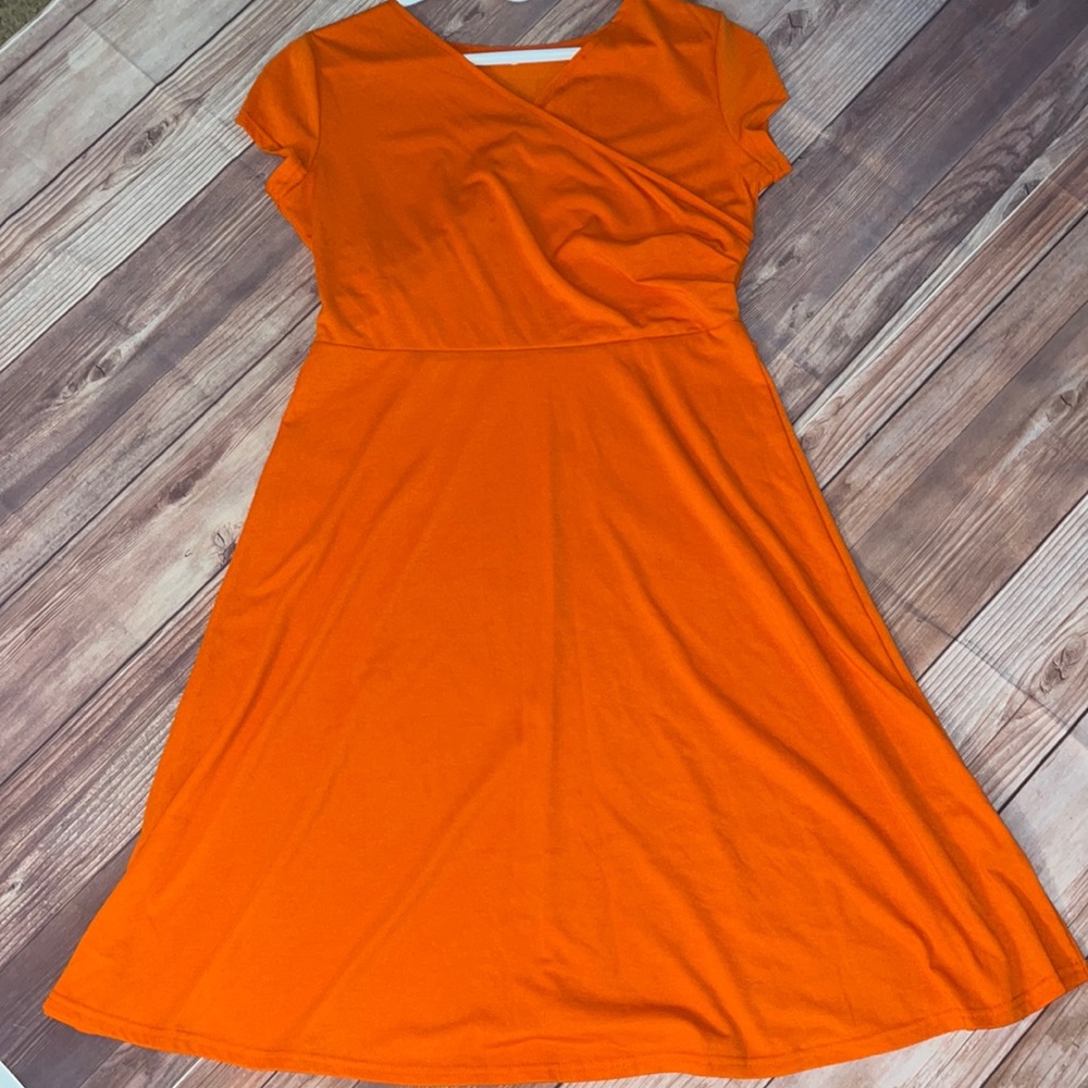 Orange Wrap Mini Dress! Size XL